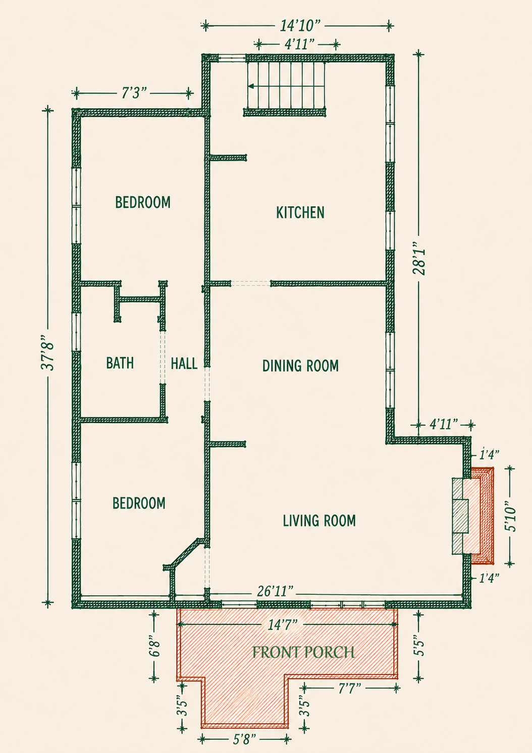 Main Level floor plan sketch
