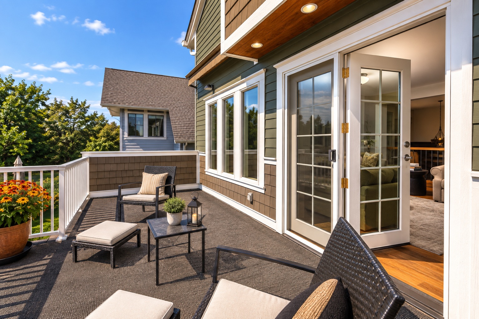 Deck with skyline view
